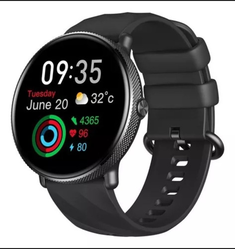 Funda Smartwatch Zeblaze Gtr 3 Pro Screen 1.32 Ultra HD Amoled, color negro, correa de color negro, diseño de pulsera de silicona