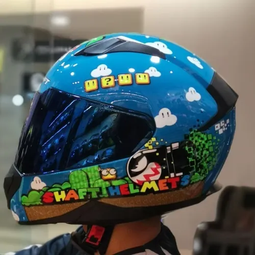 Casco Cerrado Shaft Bullet Sh571 Mario Bros mica X Separado