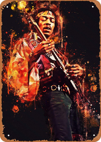 Libro: Eicoco Artist Jimi Hendrix Plaque Poster Metal Tin Si