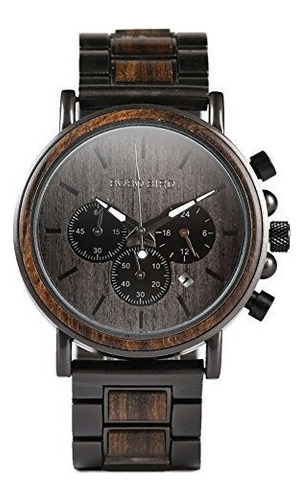 Relojes De Madera Para Hombres De Acero Inoxidable Reloj De