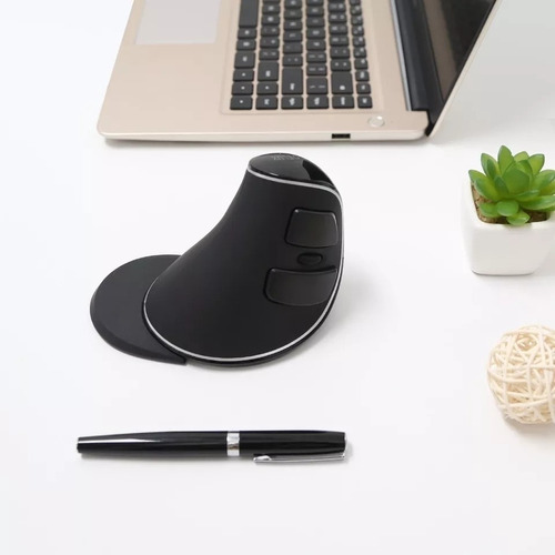 Mouse Ergonómico Vertical Inalámbrico Delux M618Plus Color Negro