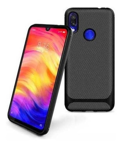 Capa Em Gel Fibra De Carbono Para Samsung Galaxy M20 - Preta