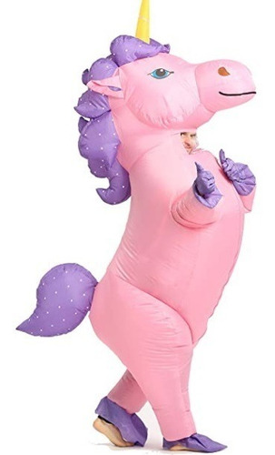 Imagen 3 de 3 de Disfraz Inflable De Unicornio Adulto - Modelos