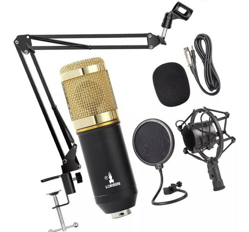 Kit Placa V8x Pro + Microfone Bm800 + Phantom Power 220v Cor Preto