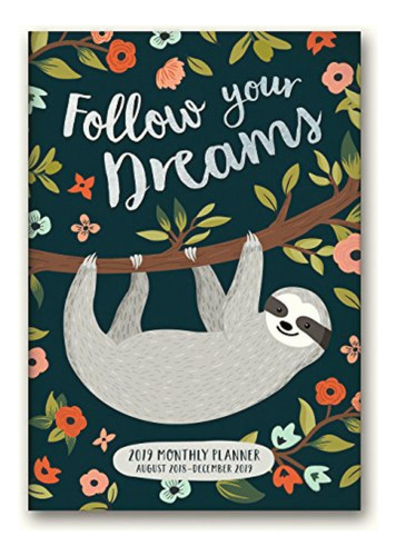 Planificador De Bolsillo Mensual, 2018-2019 Año 2019 Portada Multicolor Follow Your Dreams