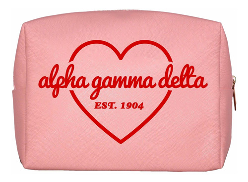 Alpha Gamma Delta Sorority - Bolsa De Maquillaje Rosa