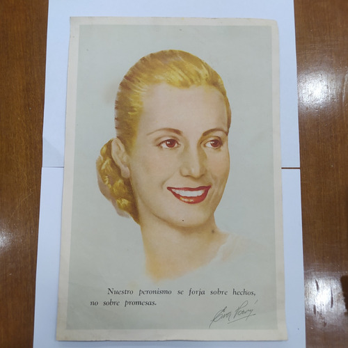 Antigua Lámina Evita Perón Década Del 50 