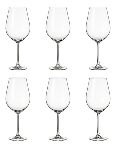 Copón Copa Vino Cristal Bohemia 850ml Set X6 Columba