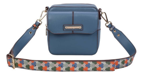 Mini Bag Tampa Fellipe Krein Aw22 Alça Estampada - Azul