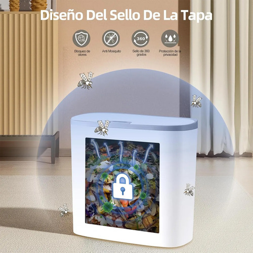 Cubo De Basura Inteligente De 14l Con Sensor Blanco