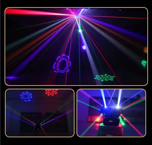 120 W Rgbw 4 En 1 Rotación Luz De Cabeza Móvil Con Láseres