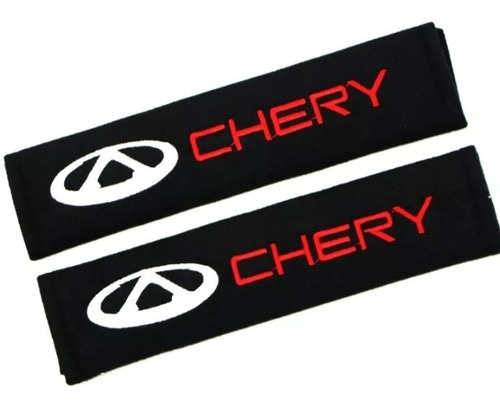 Par De Almohadillas Cubre Cinturones Con Logo Chery.