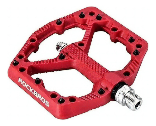 Pedales Antideslizantes Para Ciclismo Rockbros 2021-12a Mtb Color Rojo