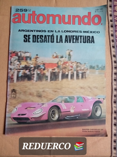 Automundo 259 Reutemann C/ Lámina Berta Alonso 21/4/1970