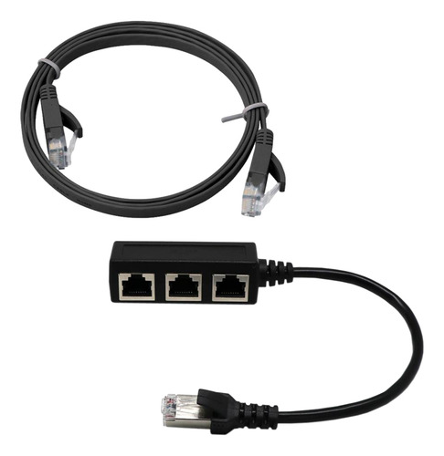 0 Adaptador De Extensión Ethernet 1x Enchufe A 3x Lan