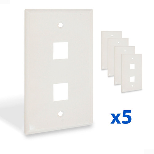 5 Placas De Pared Face Plate 1 Pto Universal Ens-fp62 Enson