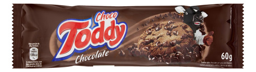 Biscoito Toddy de chocolate com gotas de chocolate sem sal 60 g