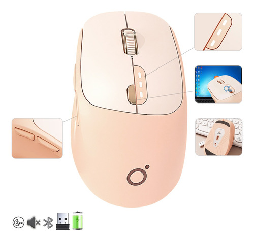 Mouse Inalámbrico Bluetooth Recargable Ergonomía 2.4g 3modos