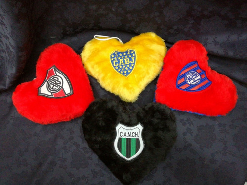 Almohadon Corazón Fútbol Boca  Y San Lorenzo