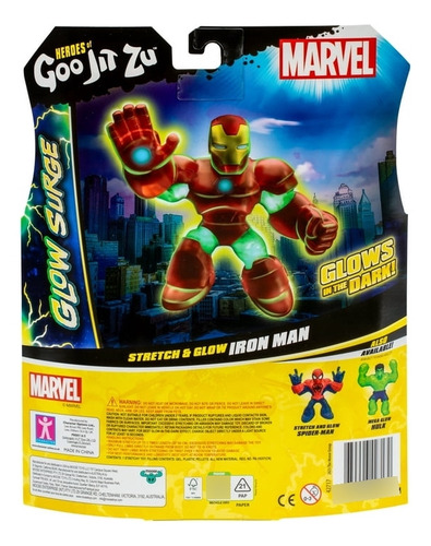 Heroes Of Goo Jit Zu Marvel - Iron Man - Brilla En Oscuridad
