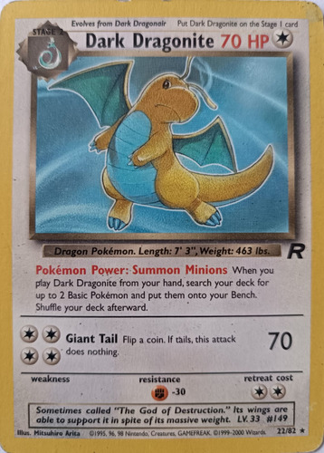 Pokémon Tcg Dark Dragonite 22/82