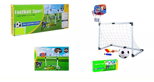 Juego Cancha Fútbol Soccer Game Portable Malla Balón 2 En 1