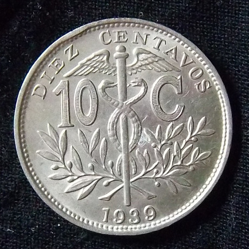 Bolivia 10 Centavos 1939 Excelente Km 179.2