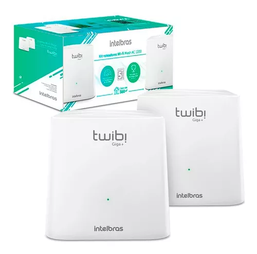 Roteador Wi-Fi Intelbras Twibi Giga+ AC1200 Kit 2 unidades