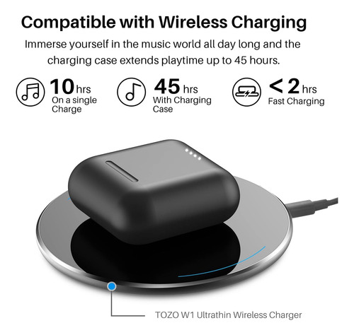 Tozo T6 True Wireless Earbuds Auriculares Bluetooth 5.3 45h