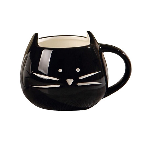 Taza Cerámica Gato Gran Diseño Negro