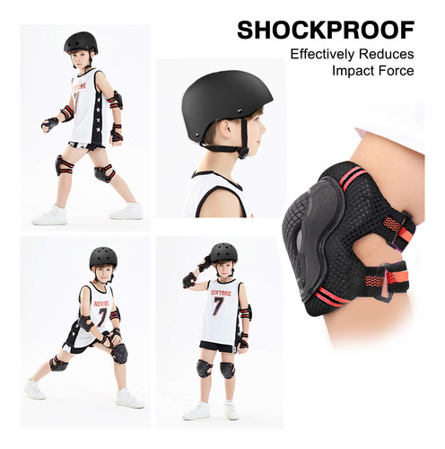 Casco De Patineta Ajustable Y Equipo De Protección Juvenil