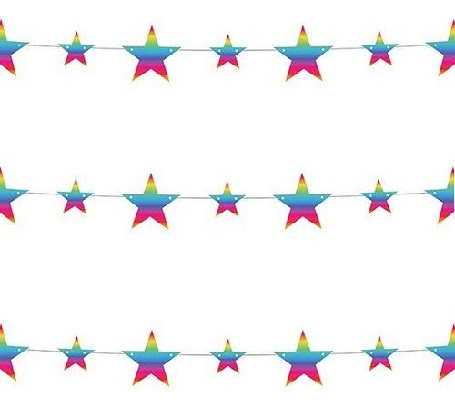Guirnalda Estrella Multicolores Metalizadas 200cm