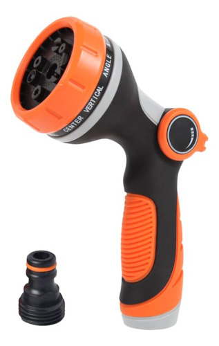 Boquilla Rociadora De Manguera De Jardín Abs 10 Funciones Naranja Negro