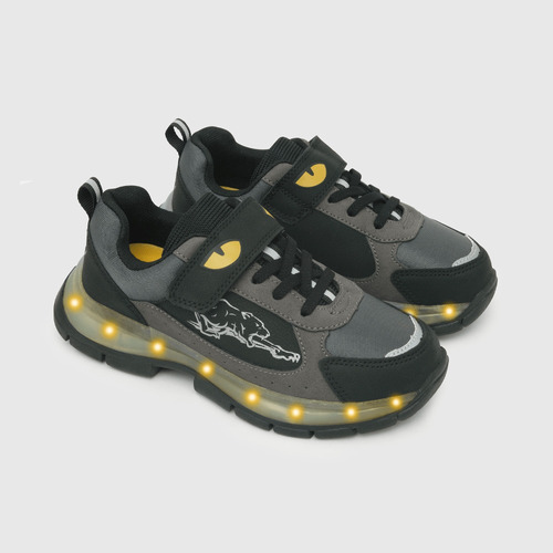 Zapatilla Para Niño De Niño, Velcro Elástico, Luces Pantera 