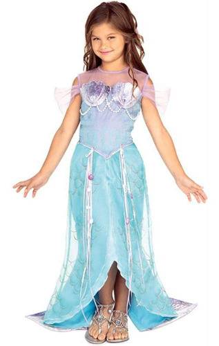 Disfraz Para Niña Princesa Sirena Talla Small (4-6)-