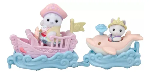 Sylvanian Families 80 Bebé Foca Y Ratón Con Barco Y Delfín