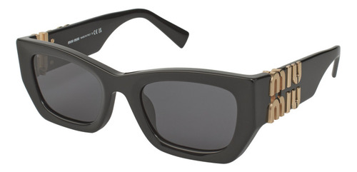 Miu Miu Mu 09ws 1ab-5s0 Square Shape Black Gold Ocean Negro Negro Negro Negro (Usado)