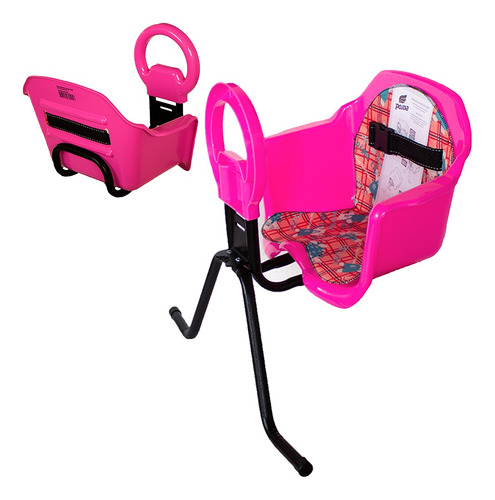 Cadeirinha Bicicleta Dianteira Luxo Infantil Segurança Cor Rosa-pink
