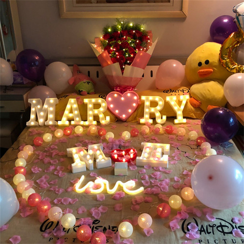 Luces Led Con 26 Letras Y Números Del Alfabeto, Símbolo Y Sí