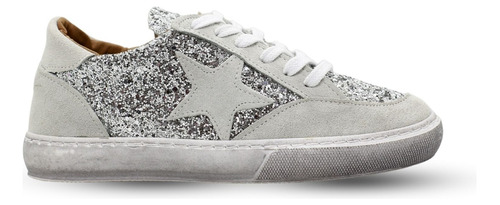 Zapatillas Bajas Mujer Glitter Estrella Cuero Legitimo Nahia