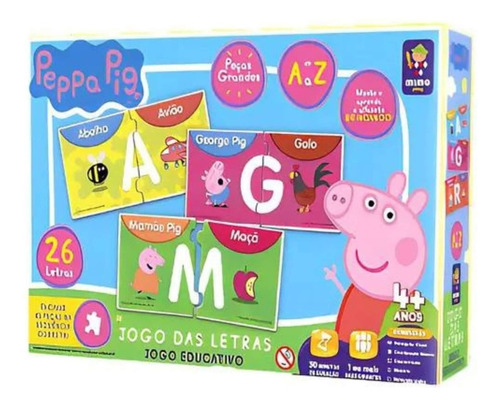 Brinquedo Jogo Educativo Letras Peppa Pig 2102 - Mimo Toys