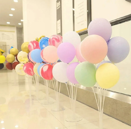 Imagen 4 de 10 de Soporte Para Globos 7 Varillas Con Base De Acrílico