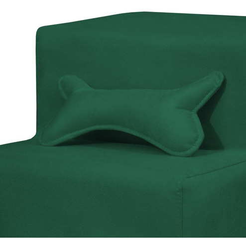 Escada Pet 3 Degraus Almofadada Suede Verde Bandeira