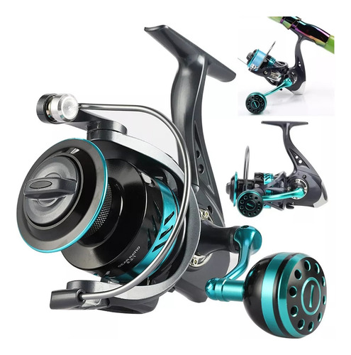 Carrete De Pesca Giratorio Profesional 5:2:1 He-7000 12 Ejes
