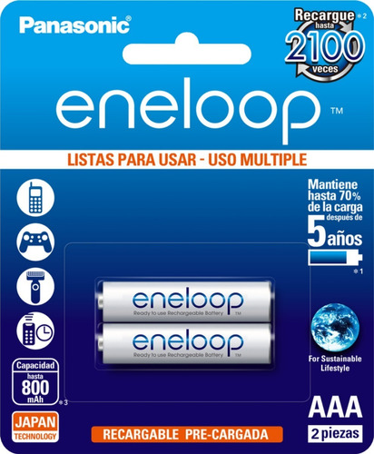 Pila Recargable Aaa Panasonic Eneloop  X 5 Blister !!!