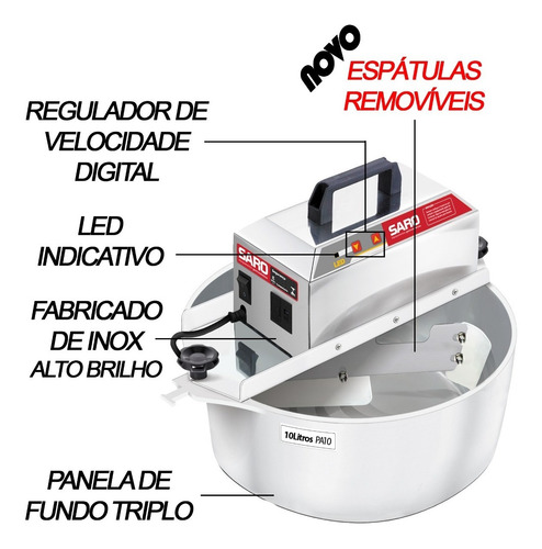 Imagem 3 de 6 de Panela Mexer Doce 10 Litros C/ Timer E Variador Velocidade