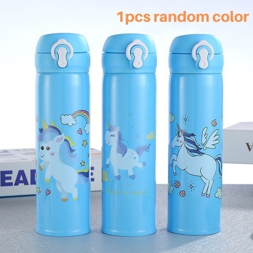 500/350ml Botella De Agua Unicornio Para Niñas Acero Inoxida