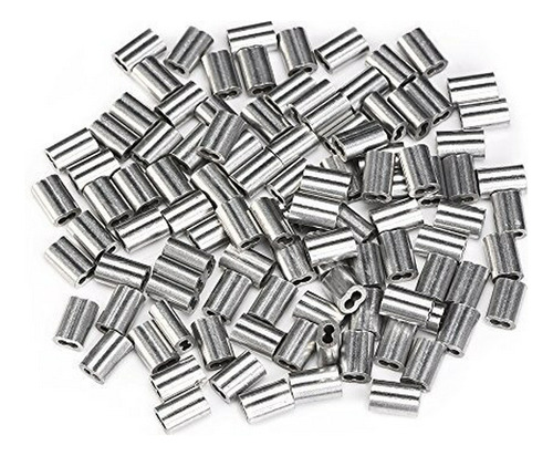 100 Piezas De Mangas De Aluminio Para Crimpado De Cables De 