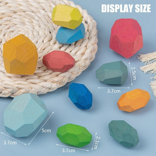 Imagen 4 de 5 de Juego De Bloques De Construcción Jenga Piedras De Colores