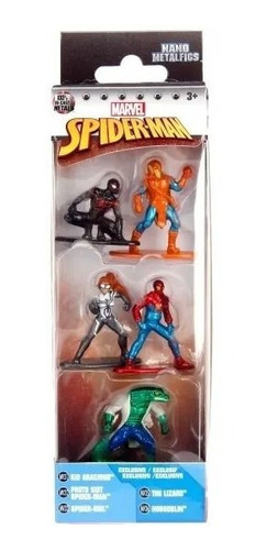 Nano Metalfigs Marvel Spiderman (pack A) 5 Figuras